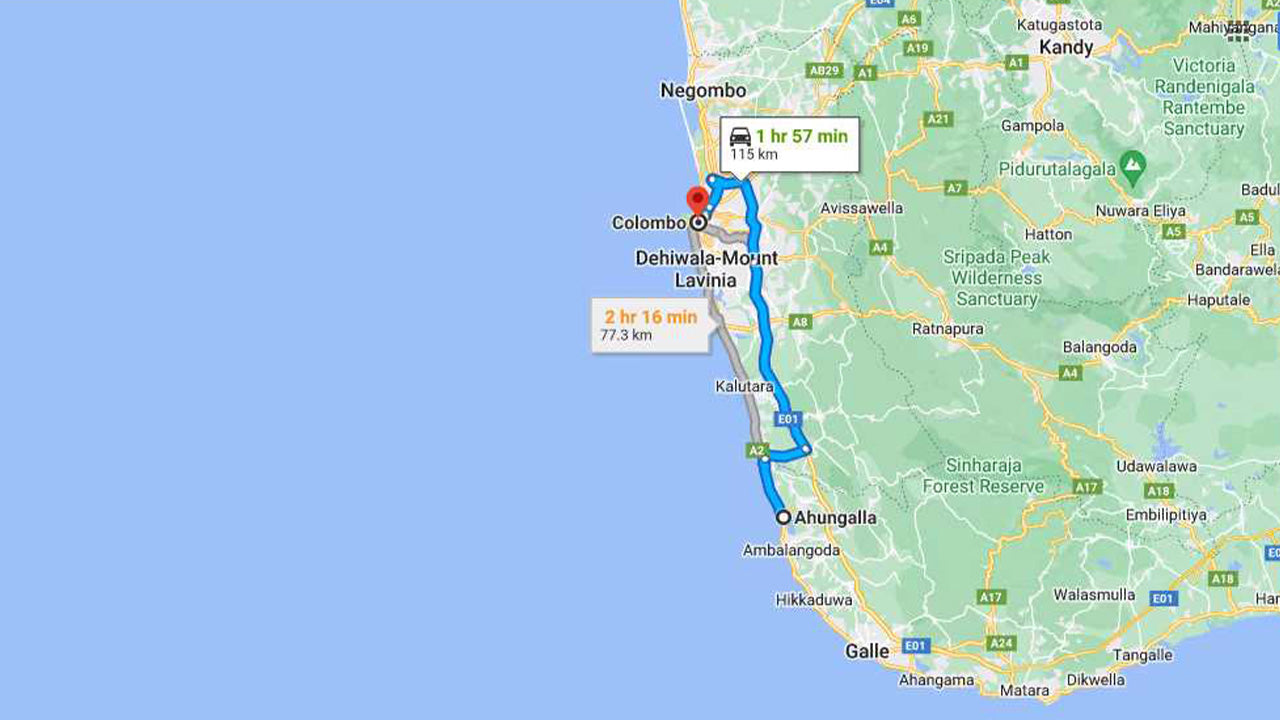 Privater Transfer von Ahungalla City nach Colombo City