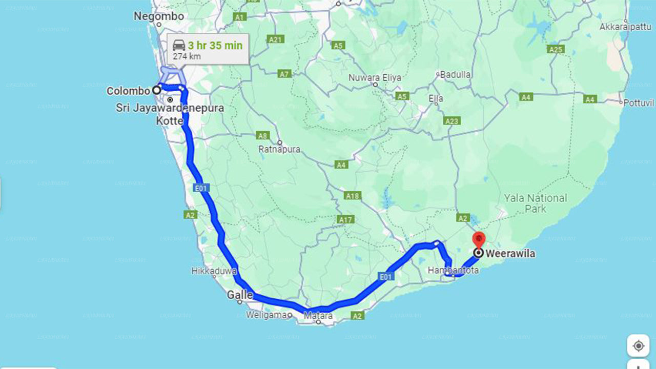 Privater Transfer von Colombo City nach Weerawila City