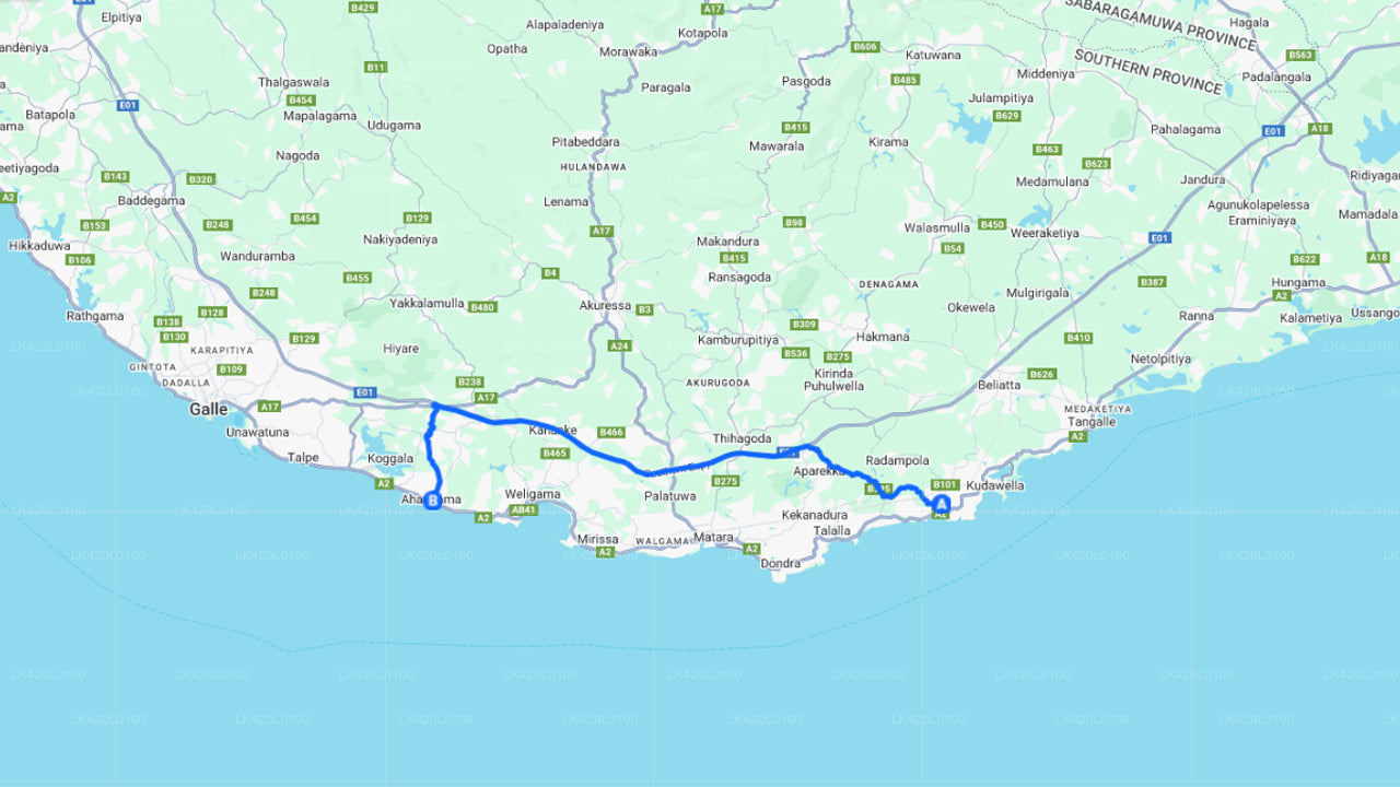 Privater Transfer von Dikwella City nach Ahangama City