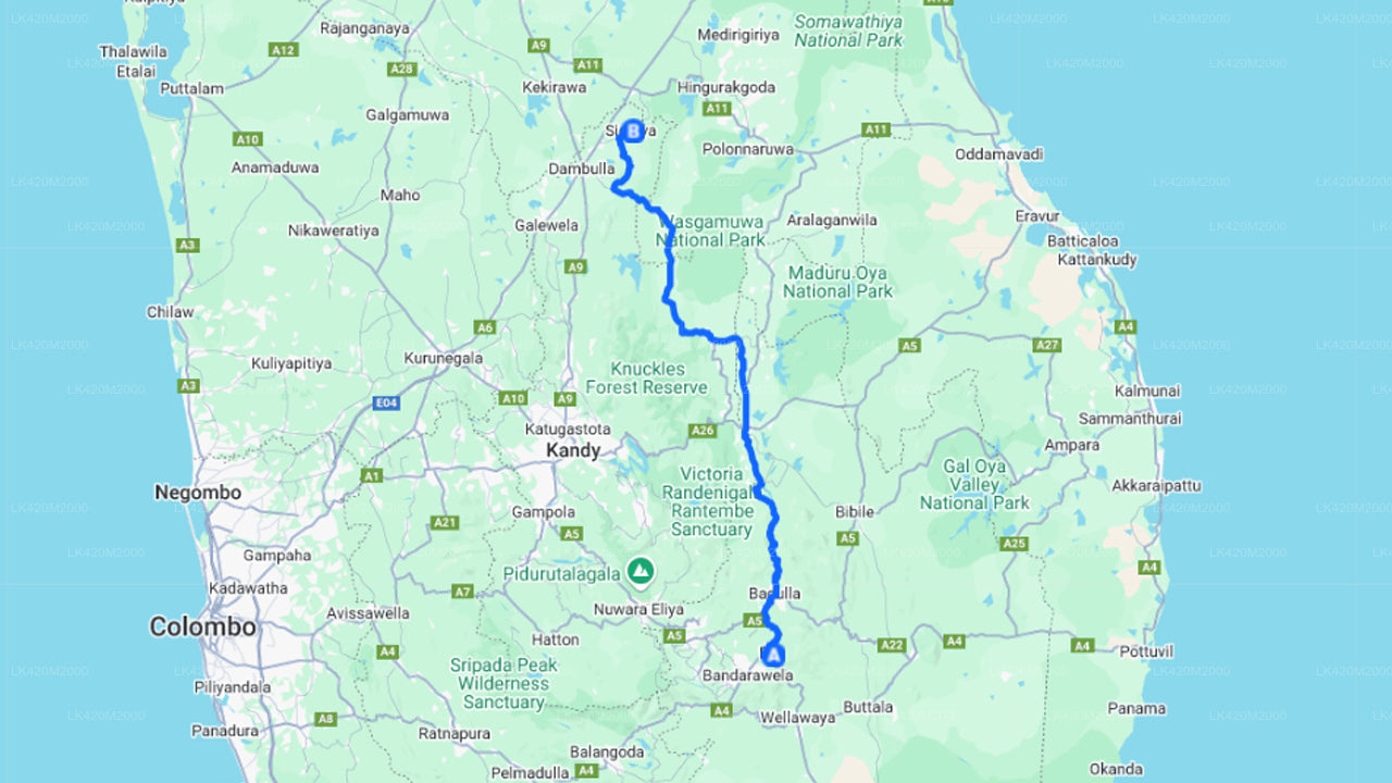 Privater Transfer von Ella City nach Sigiriya City