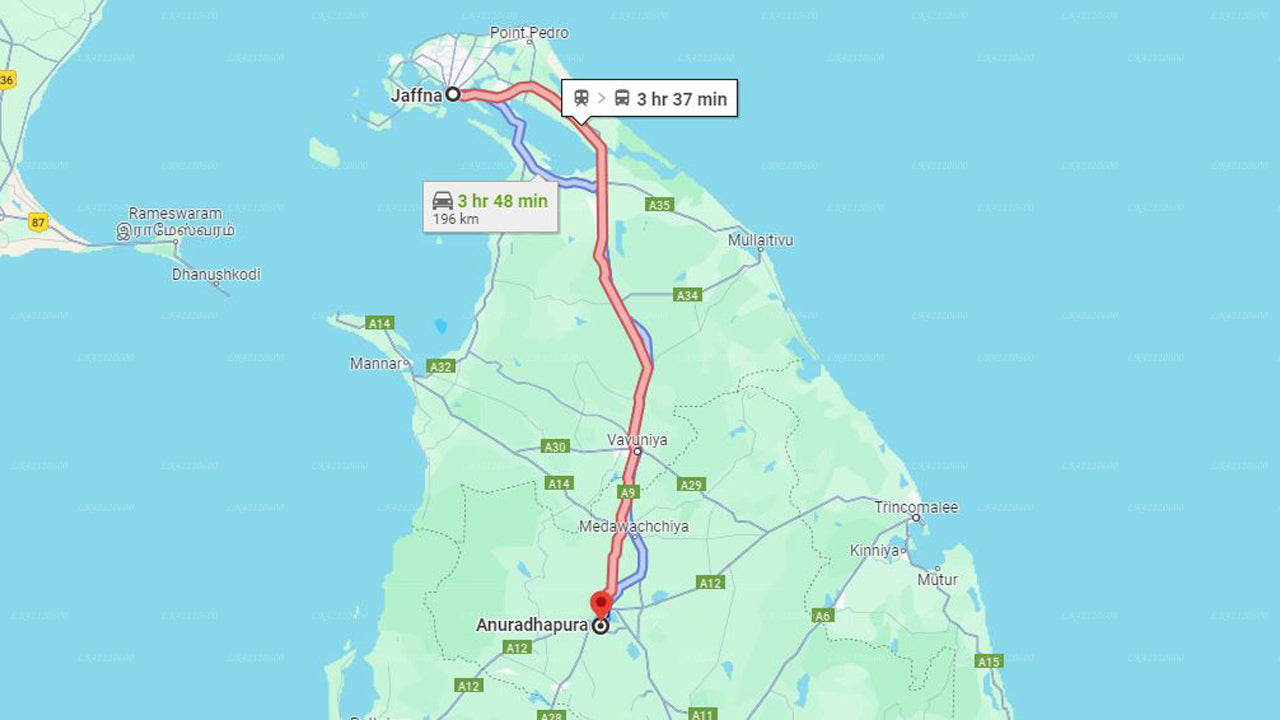 Privater Transfer von Jaffna nach Anuradhapura