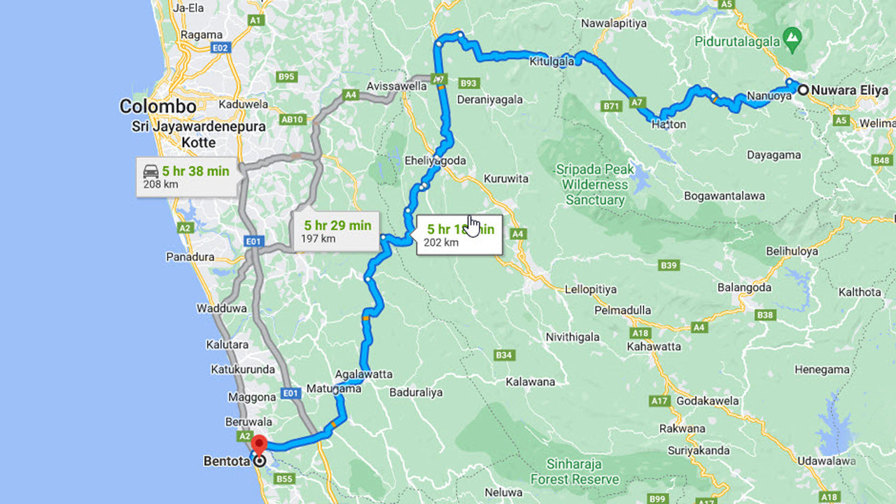 Privater Transfer von Nuwara Eliya City nach Bentota City