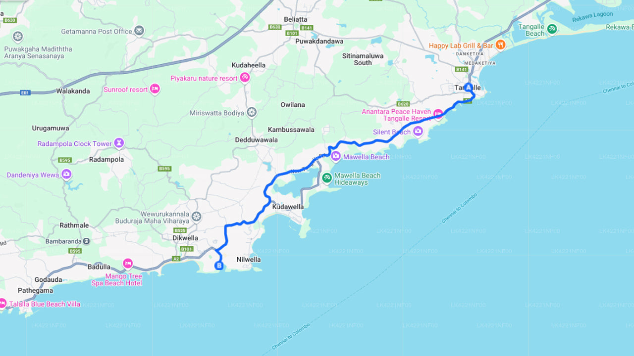 Privater Transfer von Tangalle City nach Hiriketiya City