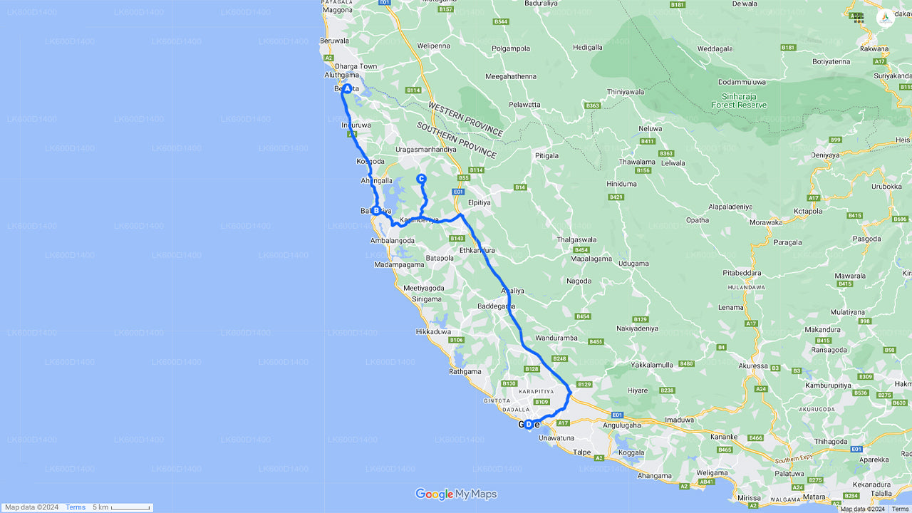 Bentota-Stadtrundfahrt und Galle ab Bentota