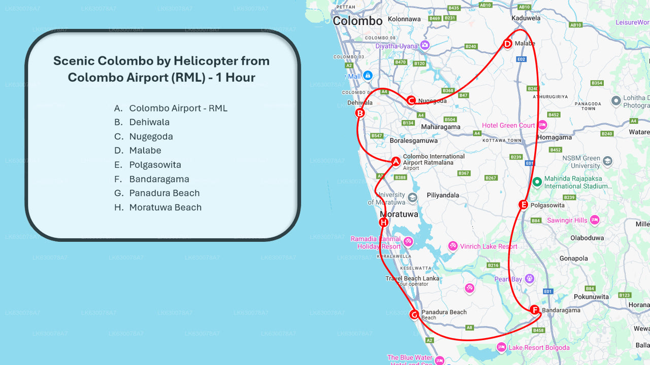 Malerische Colombo-Tour mit dem Hubschrauber vom Flughafen Colombo (RML)