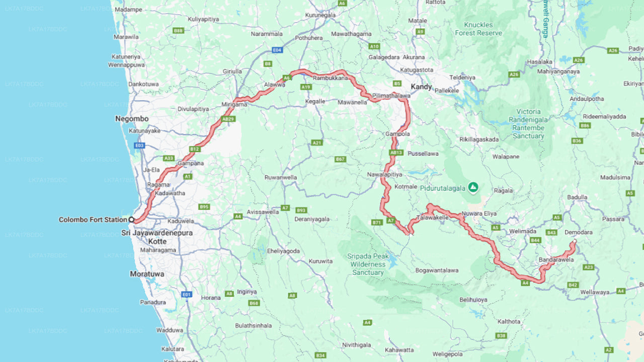Fahrt mit dem Zug von Colombo nach Ella (Zug Nr.: 1015 „Udarata Menike“)
