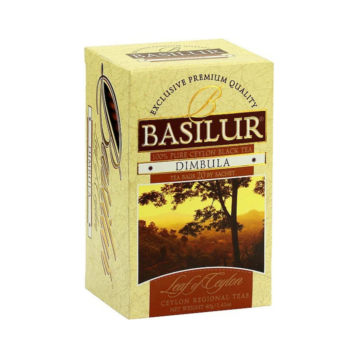 Basilikumblatt von Ceylon – Teebeutel – FLBT – Folienumhüllung – Dimbula – 2 g x 20 x 12 (40 g)