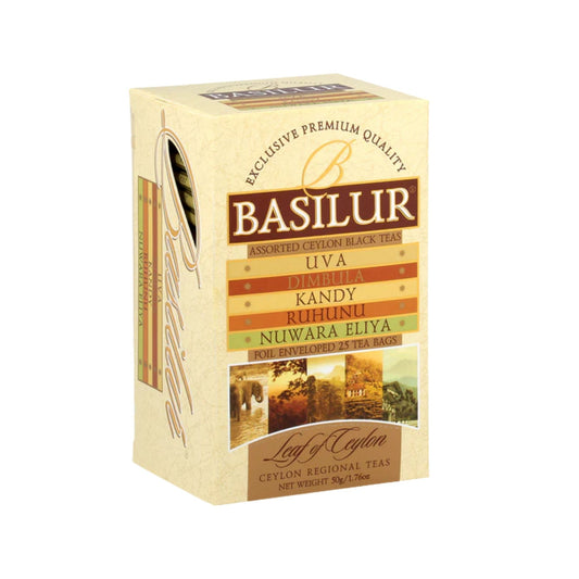 Basilikumblatt aus Ceylon – Teebeutel – ULBT/FLBT – Folienumhüllung – sortiert 5 Sorten x 4 – 2 g x 20 x 12 (40 g)