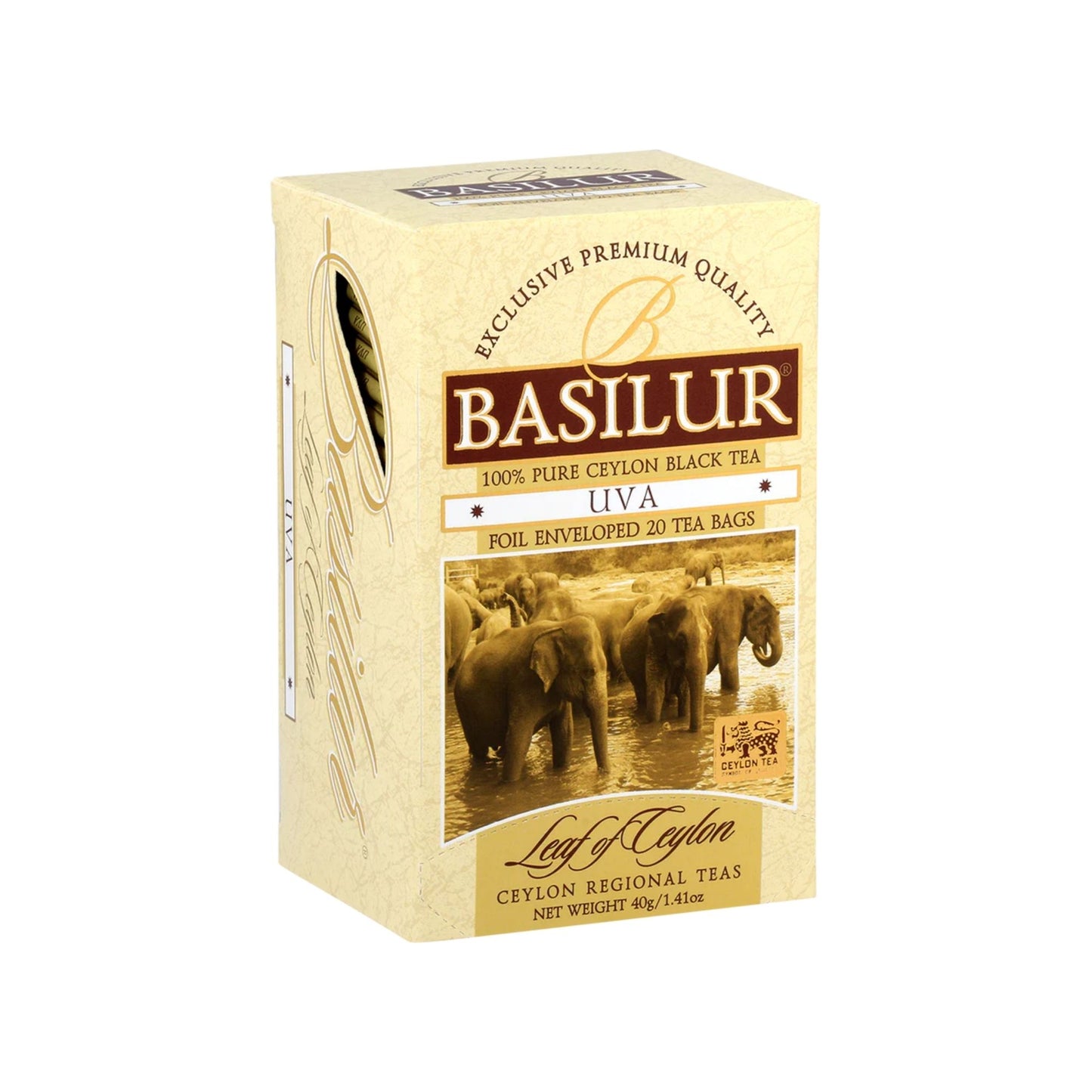Basilikumblatt von Ceylon – Teebeutel – Ulbt – Folienumhüllung – UVA – 2 g x 20 x 12 (40 g)