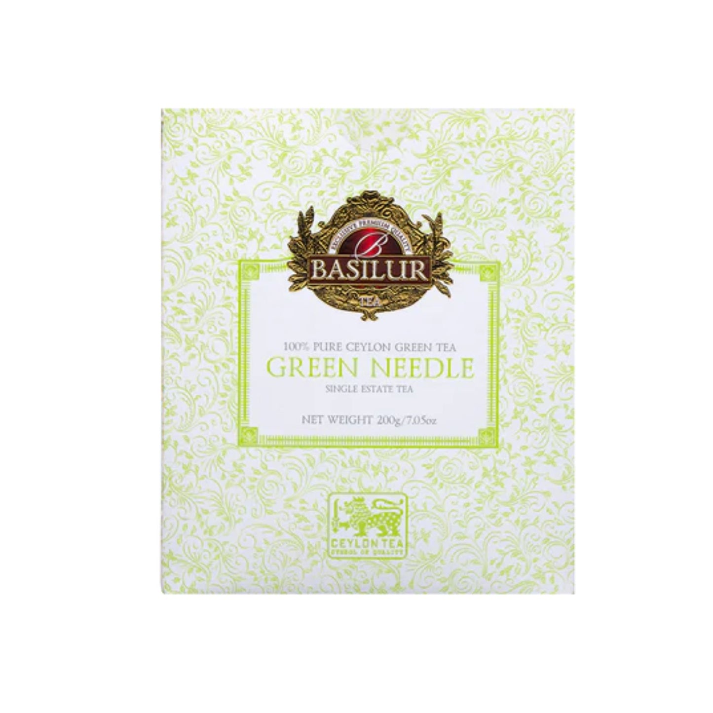 BASILUR EXECUTIVE COLLECTION – TEAK-HOLZKISTE – GRÜNER TEE, OHNE AROMA, BLATT-TEE – SILBERSPITZEN (200 g)