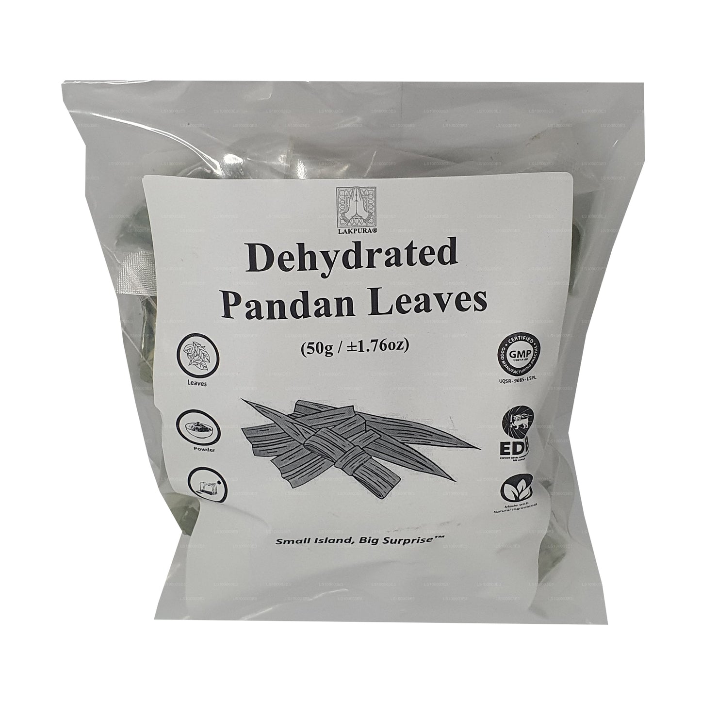 Lakpura Dehydrierte Pandan-Rampenblätter