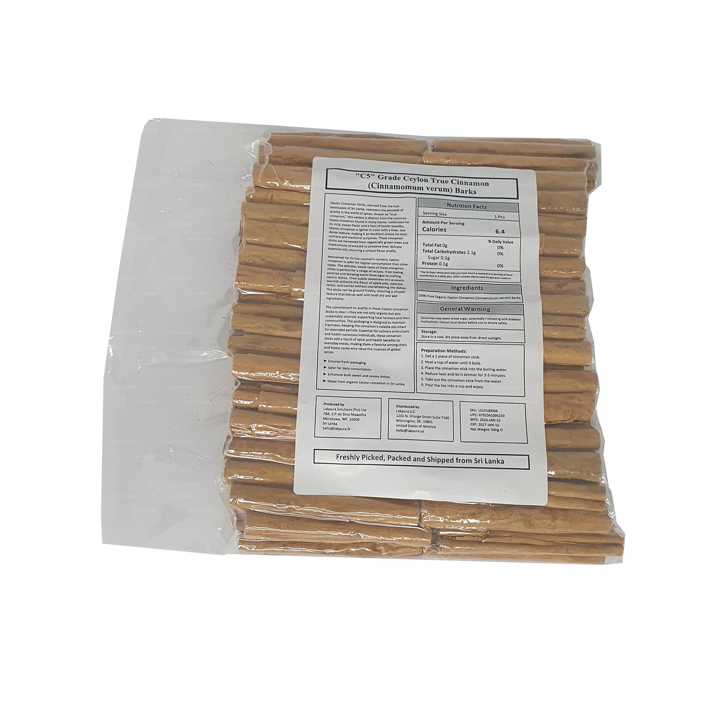 Lakpura Echtes Zimtrinden-Set aus Ceylon, Güteklasse C5