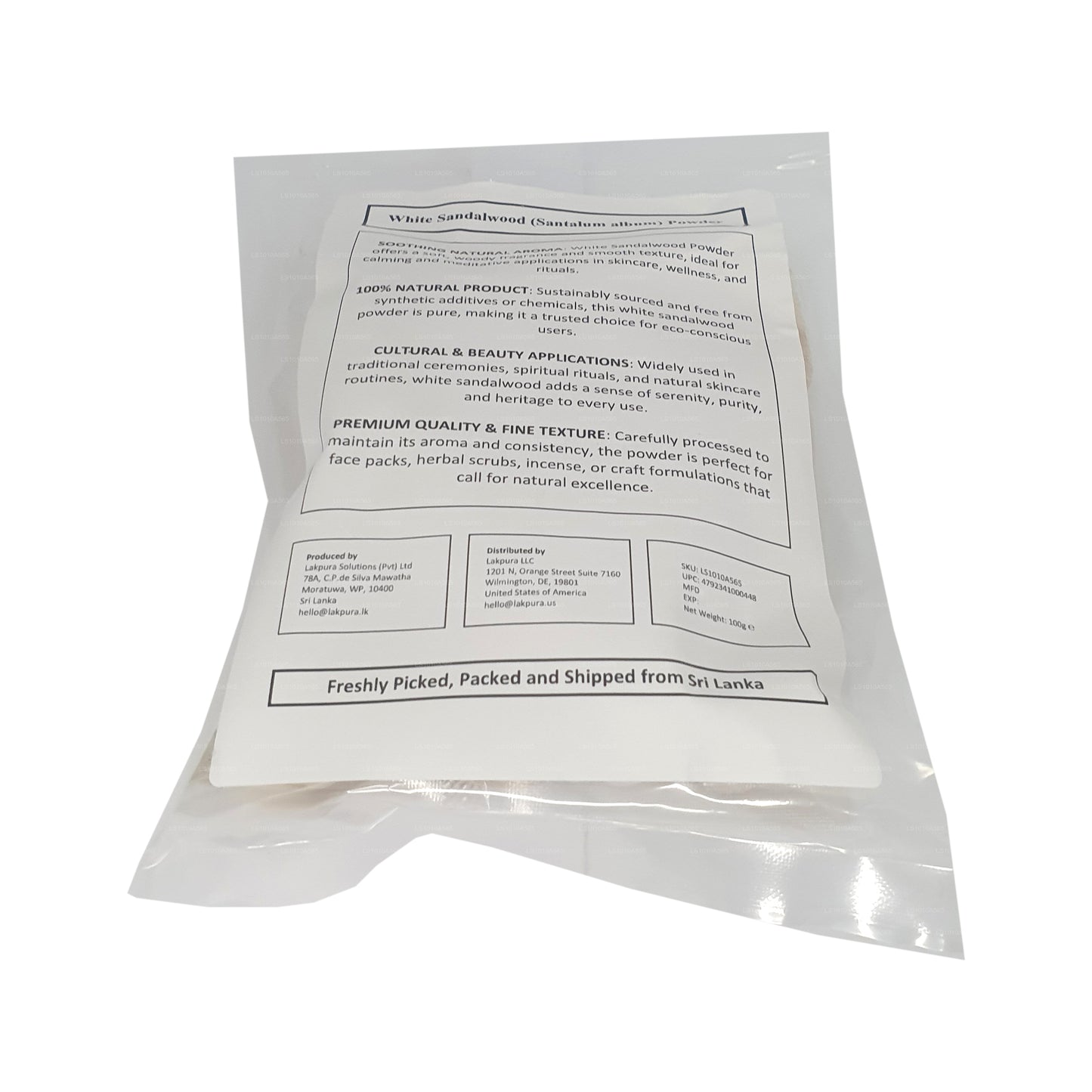 Lakpura Weißes Sandelholz-Pulver (100 g)