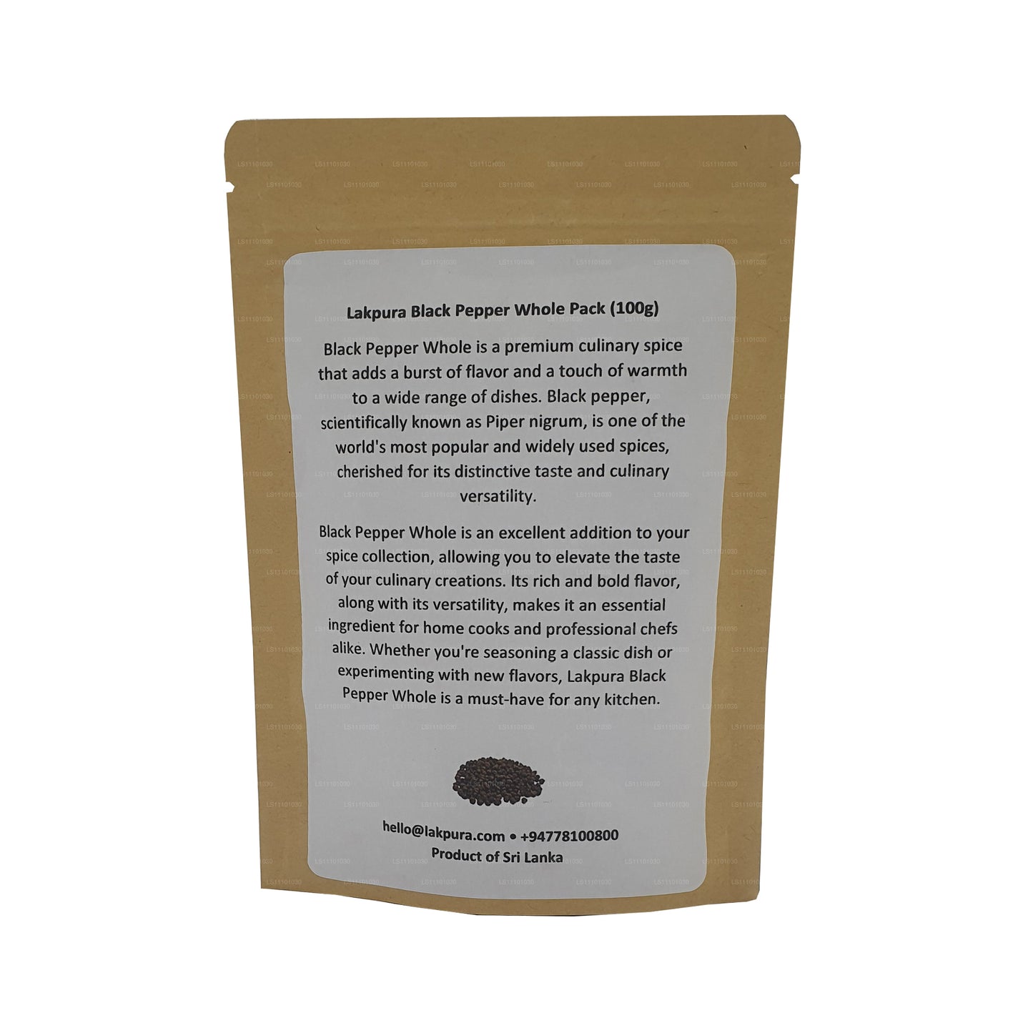 Lakpura Schwarzer Pfeffer, ganze Packung