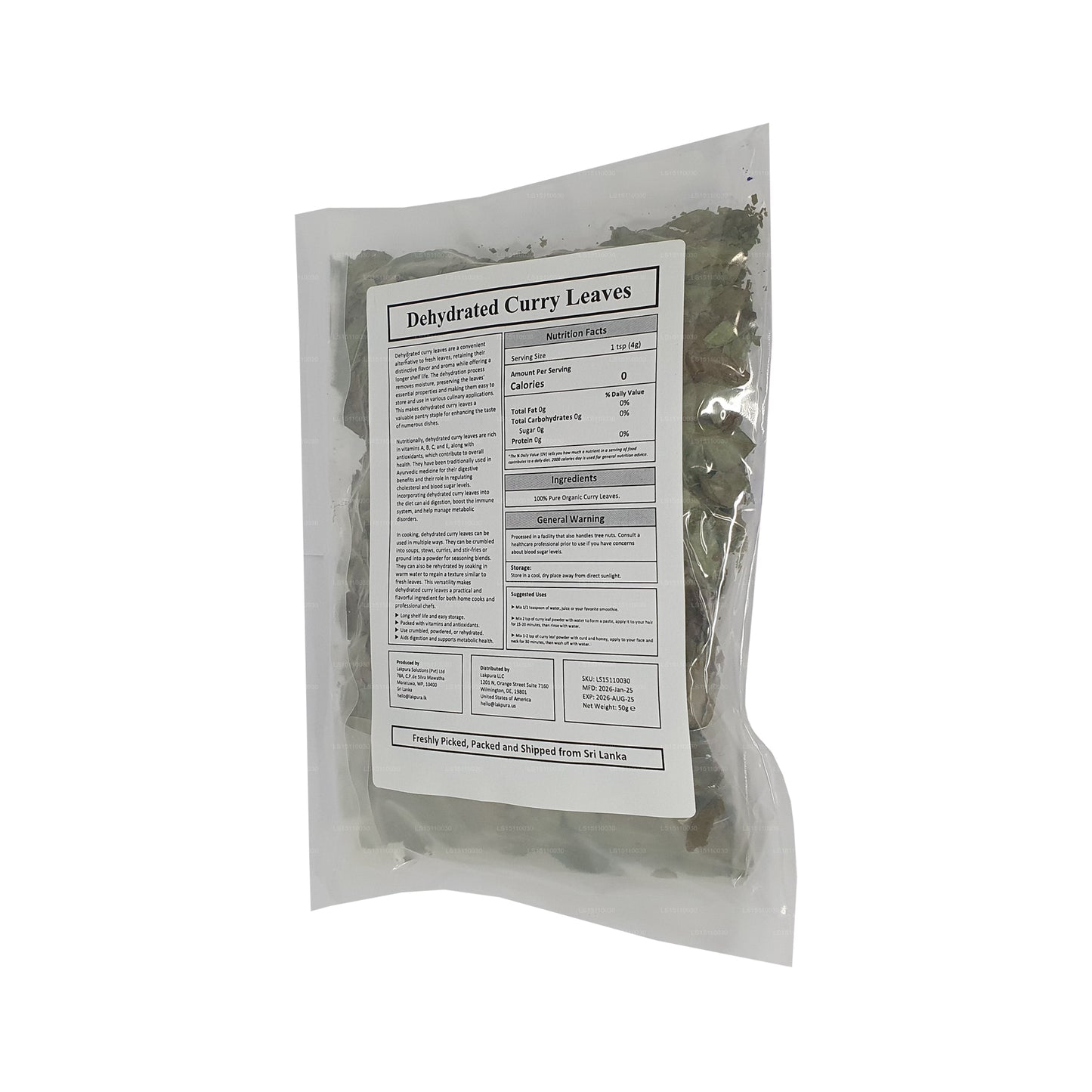 Lakpura® Getrocknete Curryblätter