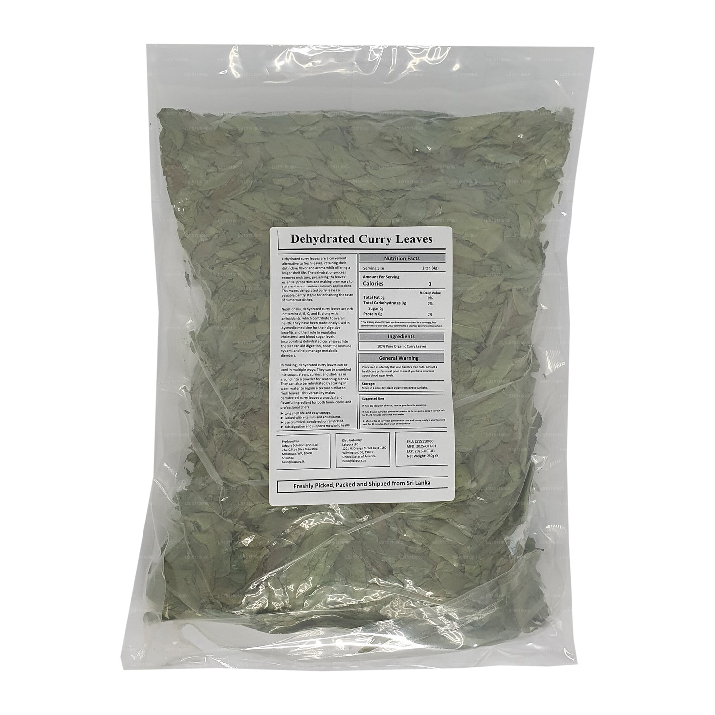 Lakpura® Getrocknete Curryblätter