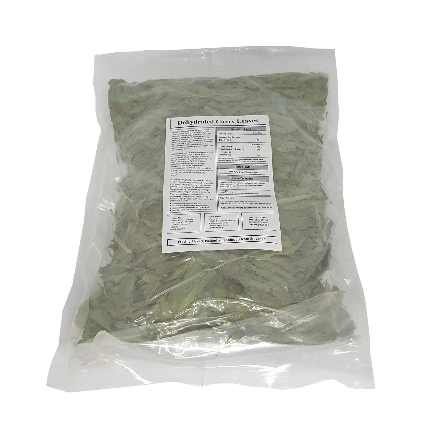 Lakpura® Getrocknete Curryblätter