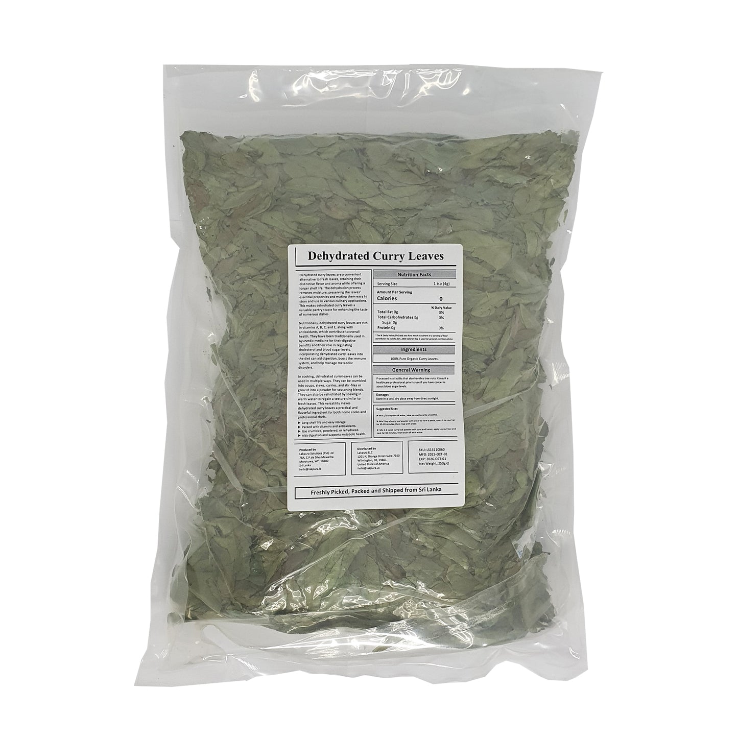 Lakpura® Getrocknete Curryblätter