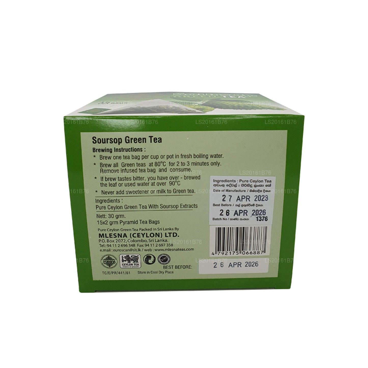Mlesna Soursop Grüntee (30 g) 15 Teebeutel