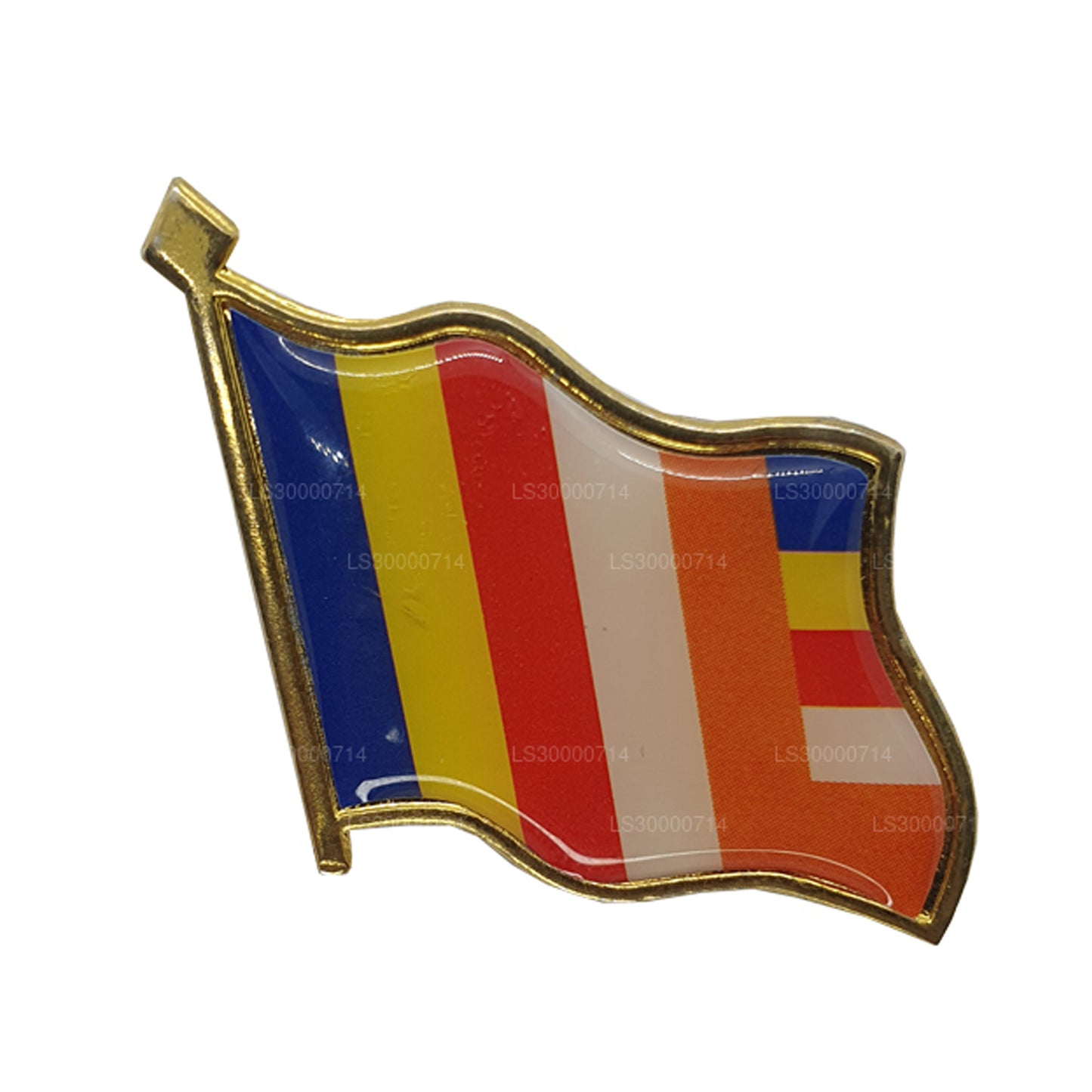 Anstecknadel mit buddhistischer Flagge Sri Lankas