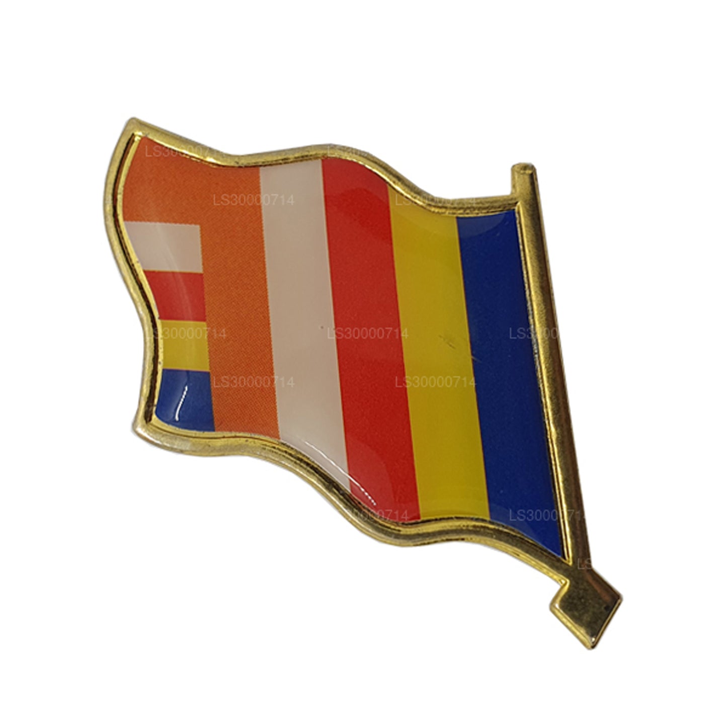 Anstecknadel mit buddhistischer Flagge Sri Lankas