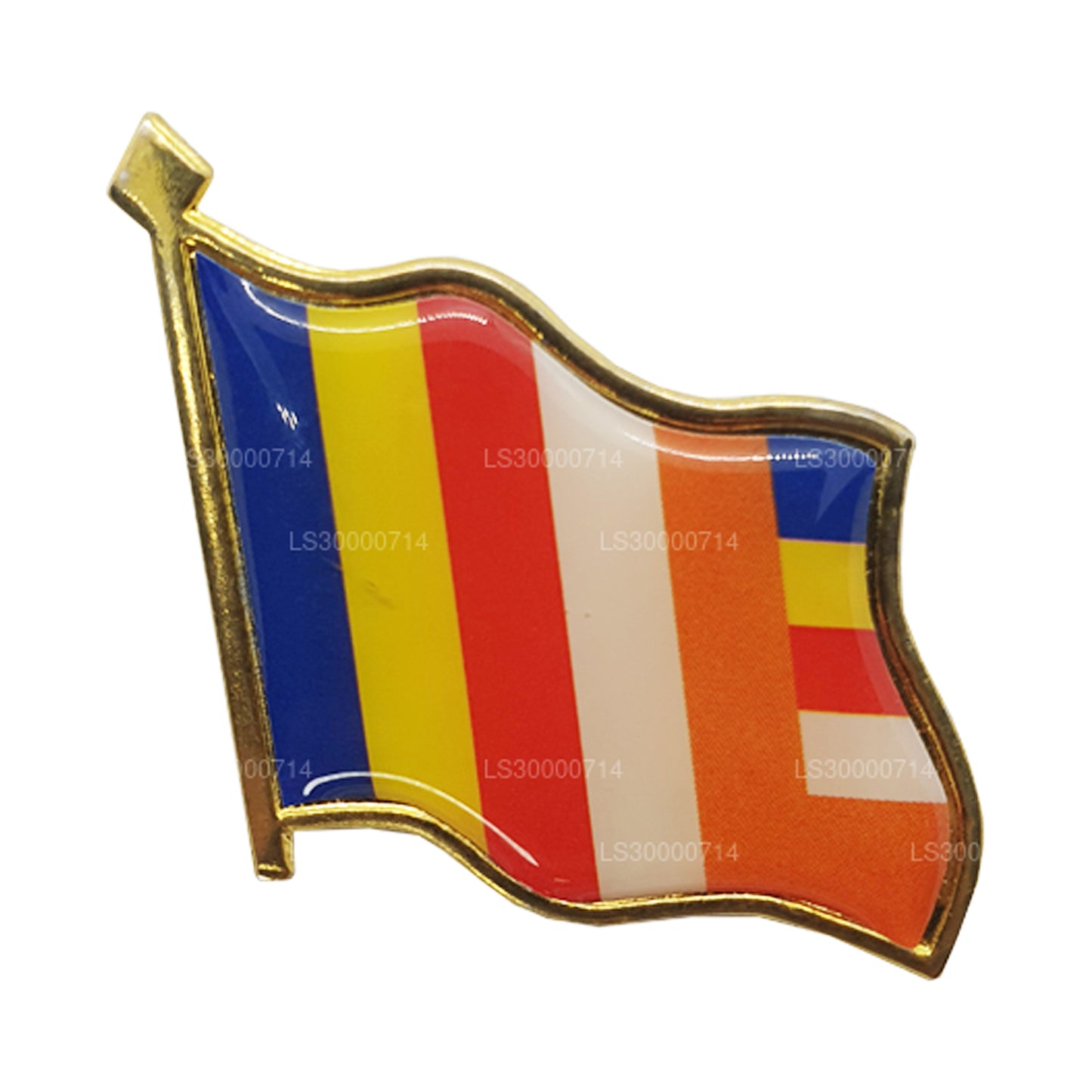 Anstecknadel mit buddhistischer Flagge Sri Lankas
