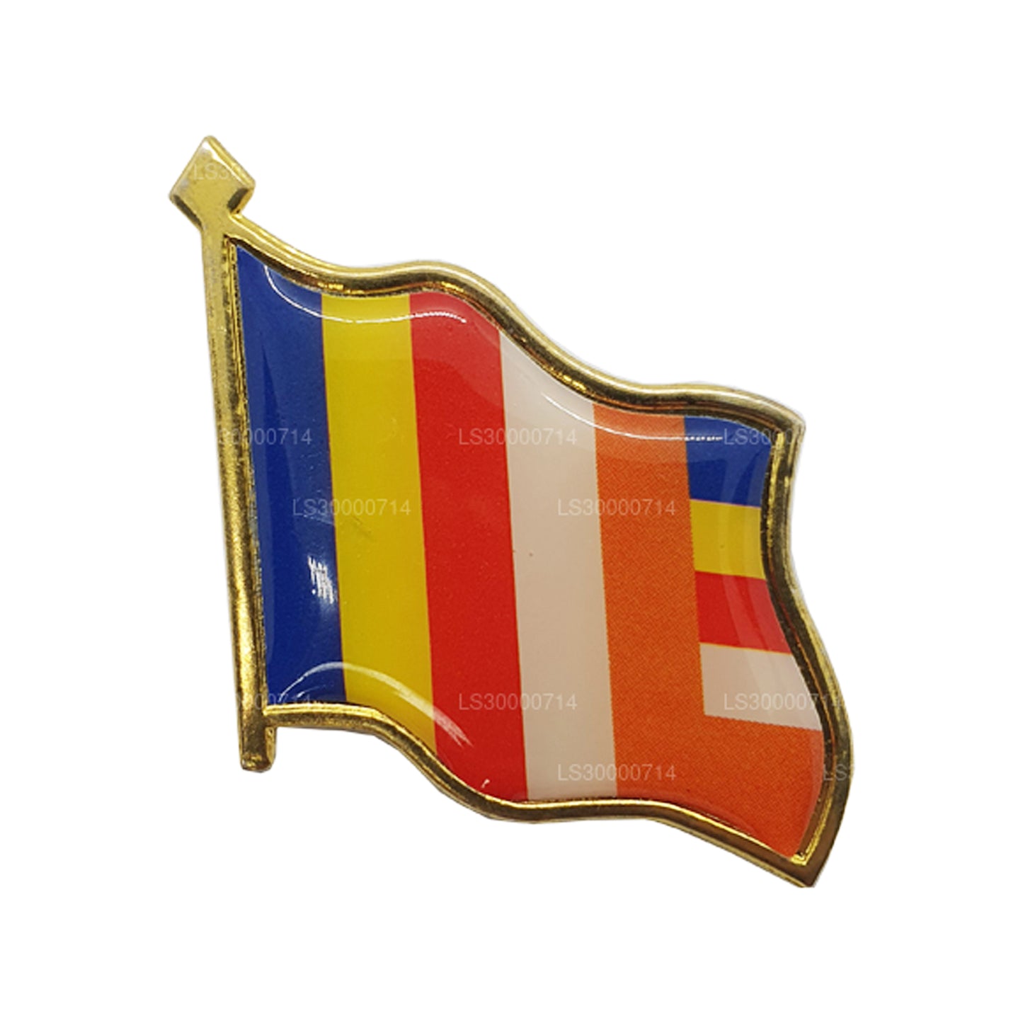 Anstecknadel mit buddhistischer Flagge Sri Lankas