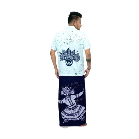 Lakpura® Batikhemd und Sarong (Design AB252)