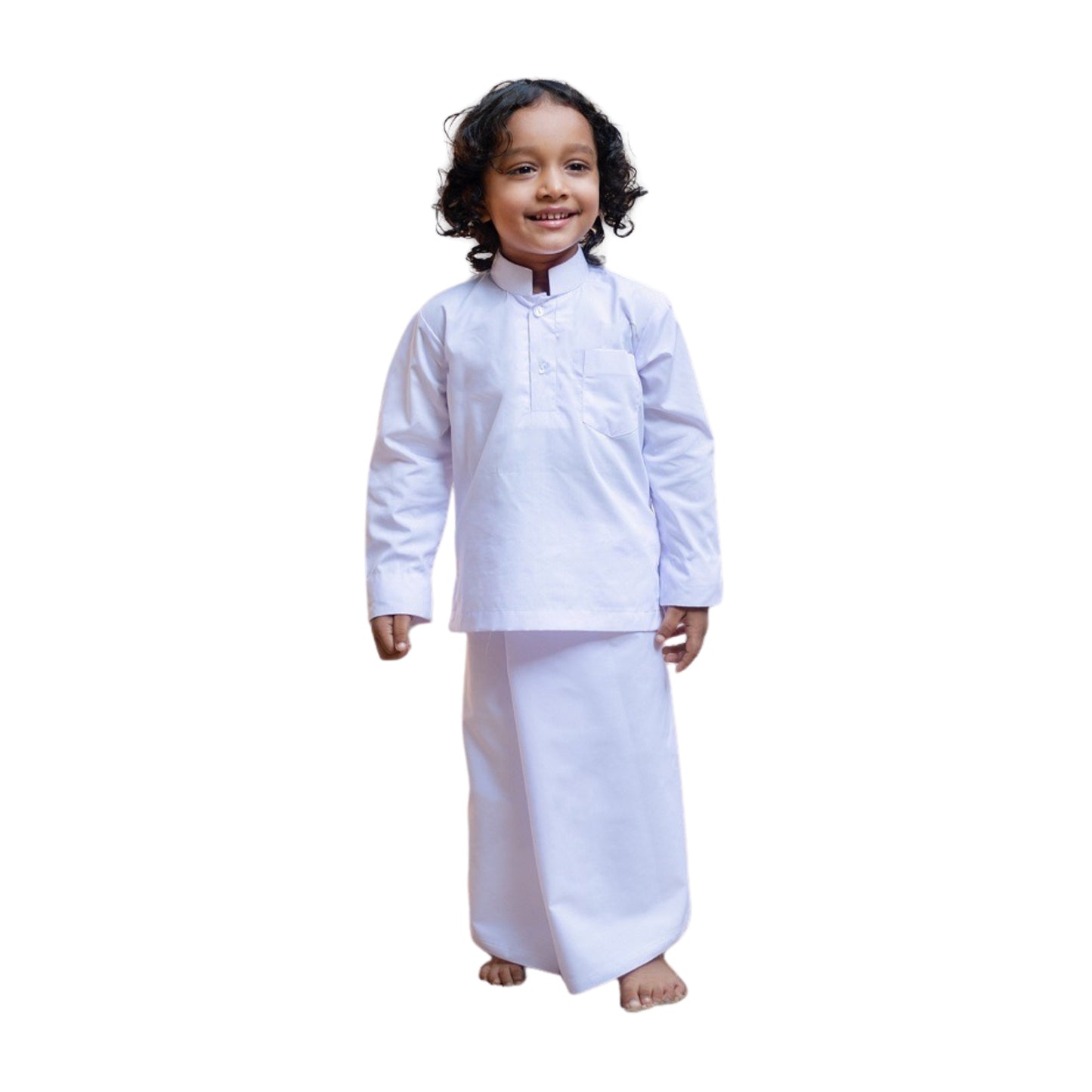 Weißes Nationaltrikot/Ethno-Kleidung für Kinder von Lakpura (Design KL101)