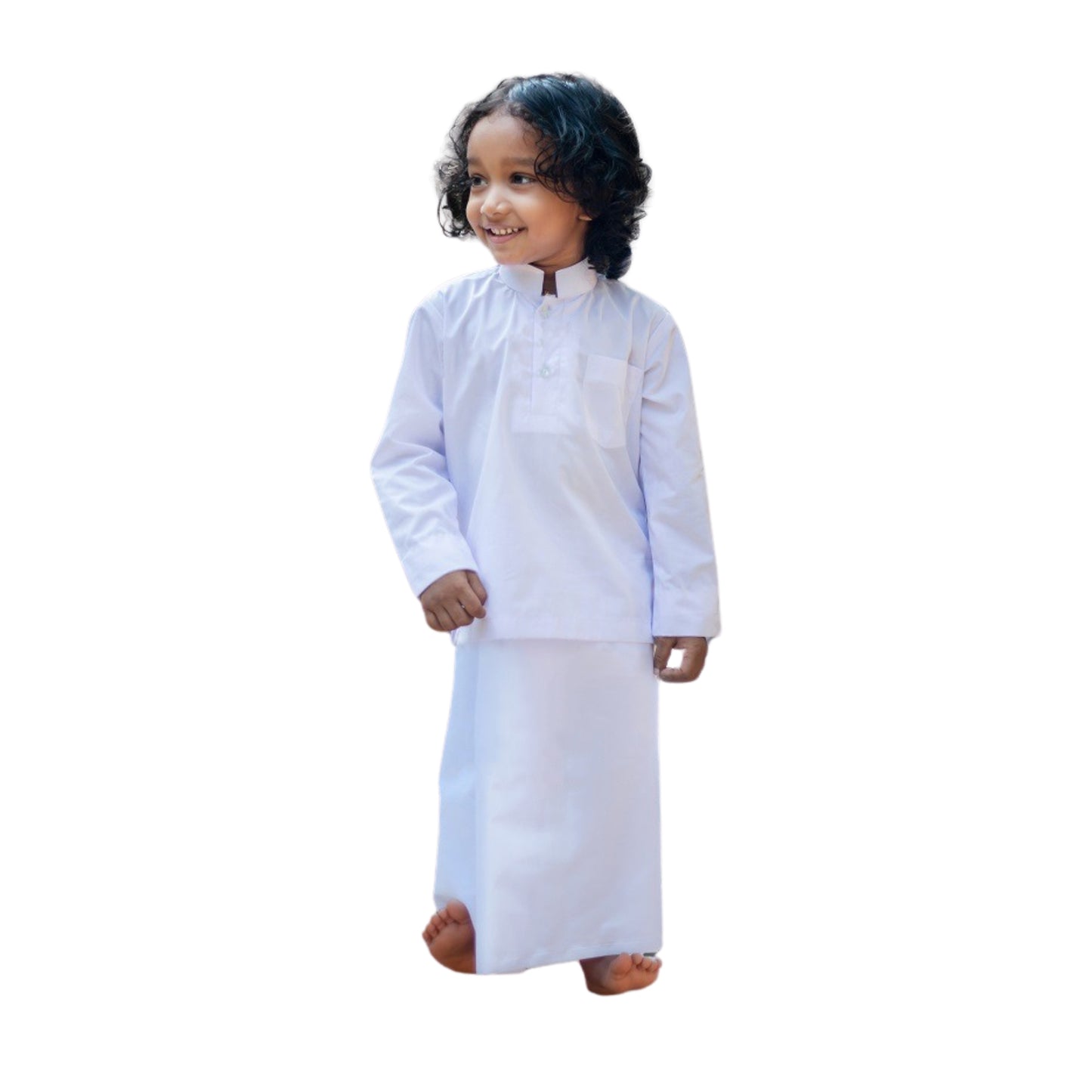 Weißes Nationaltrikot/Ethno-Kleidung für Kinder von Lakpura (Design KL101)