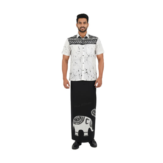 Lakpura® Batik Hemd und Sarong (Design AB222)