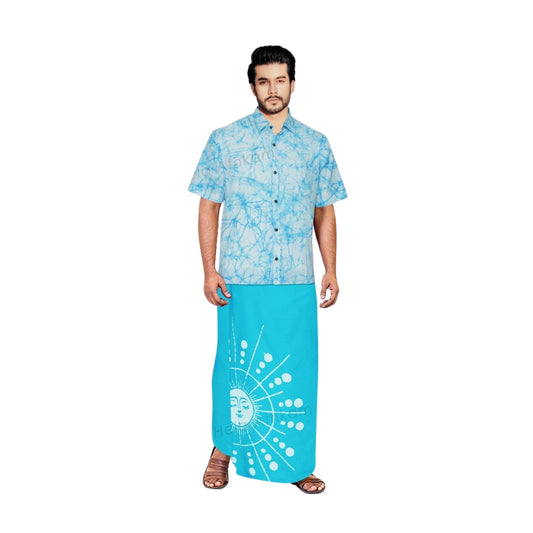 Lakpura® Batikhemd und Sarong (Design AB331)