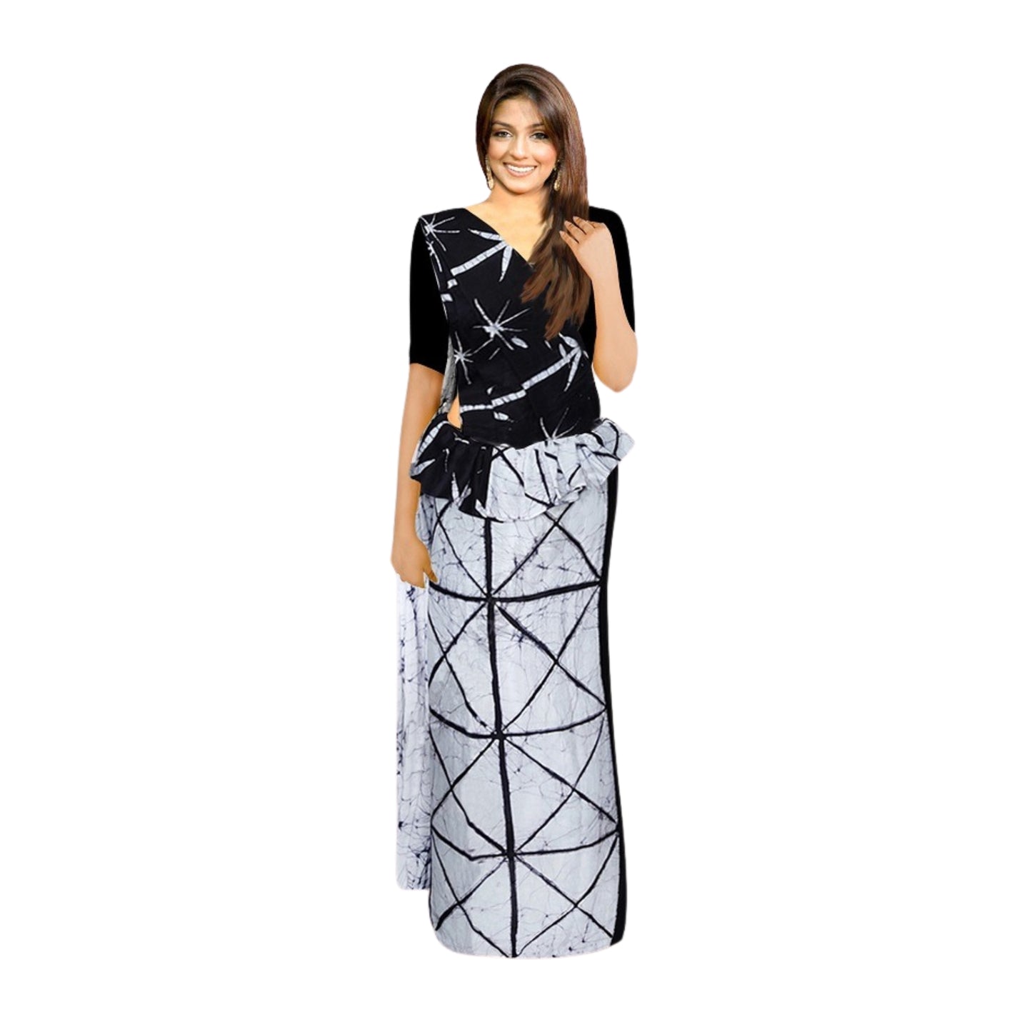 Voile Saree/ Normaler Voile 1 Farbe