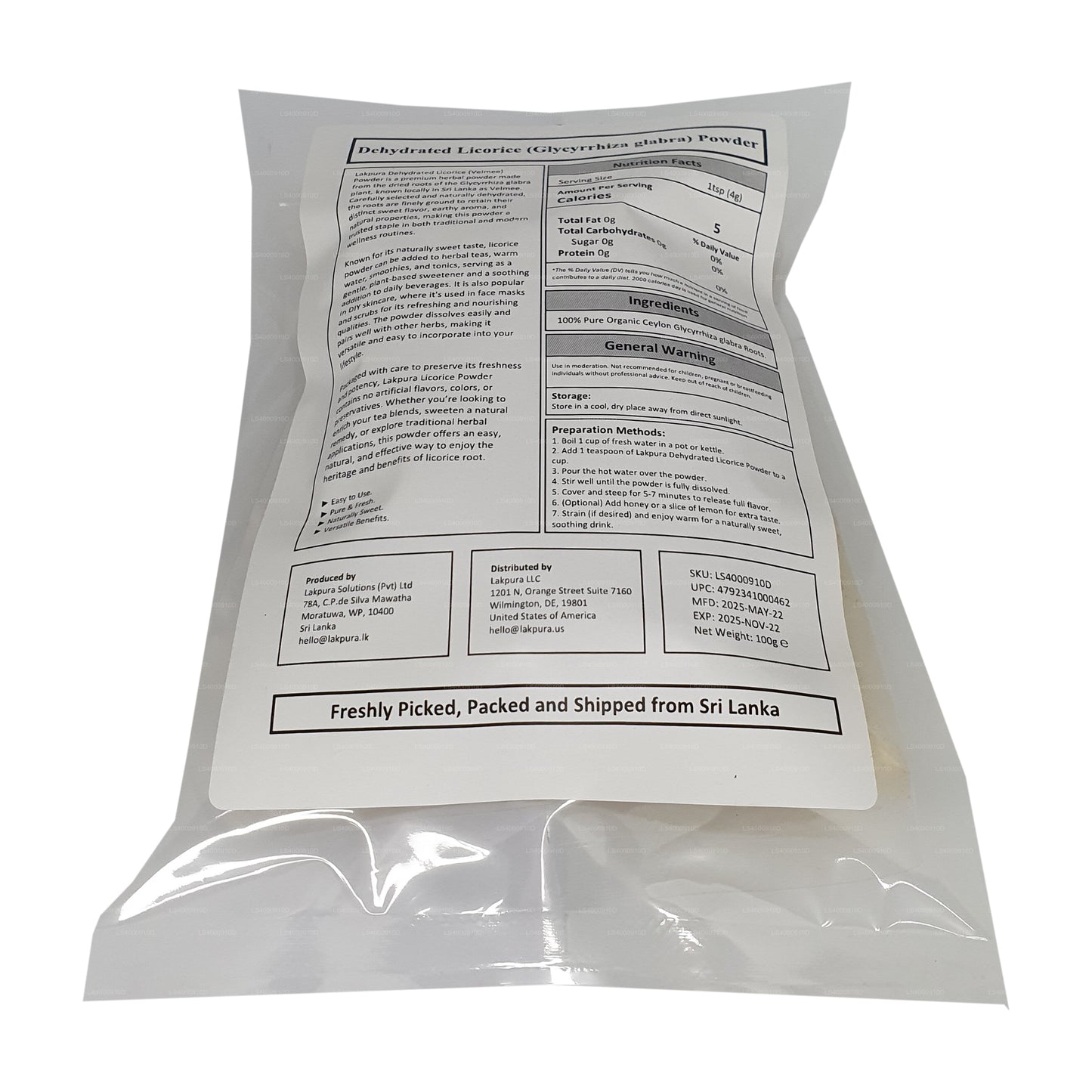 Lakpura® Dehydriertes Lakritzpulver (Velmee) (100 g)