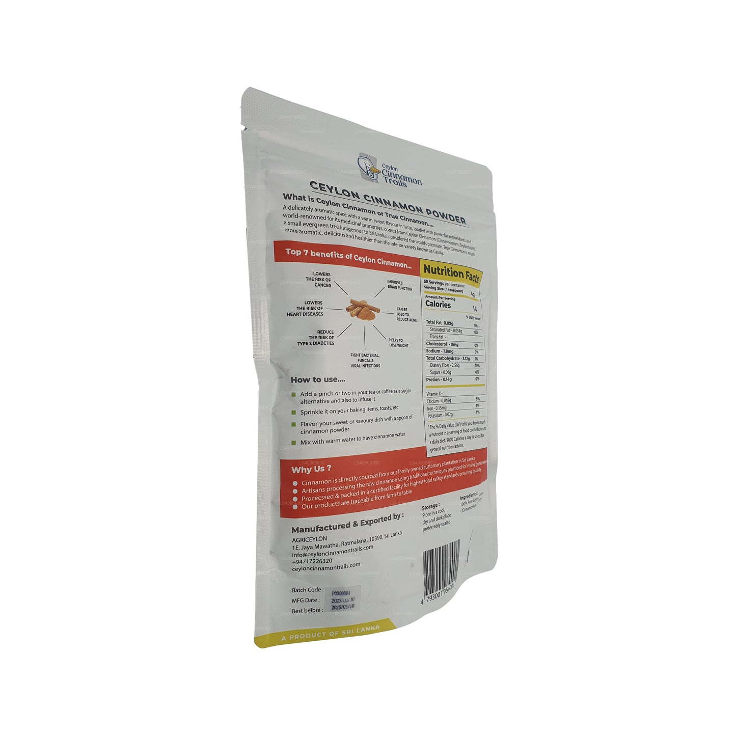 Ceylon Cinnamon Trails Zimtpulver (200 g)
