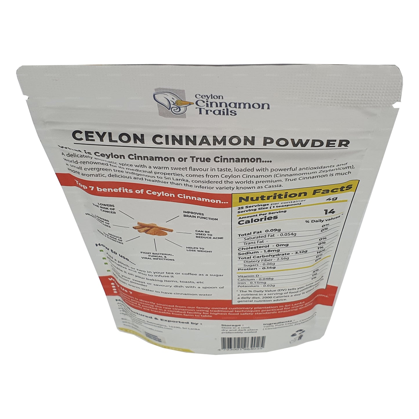 Ceylon Cinnamon Trails Zimtpulver (100 g)