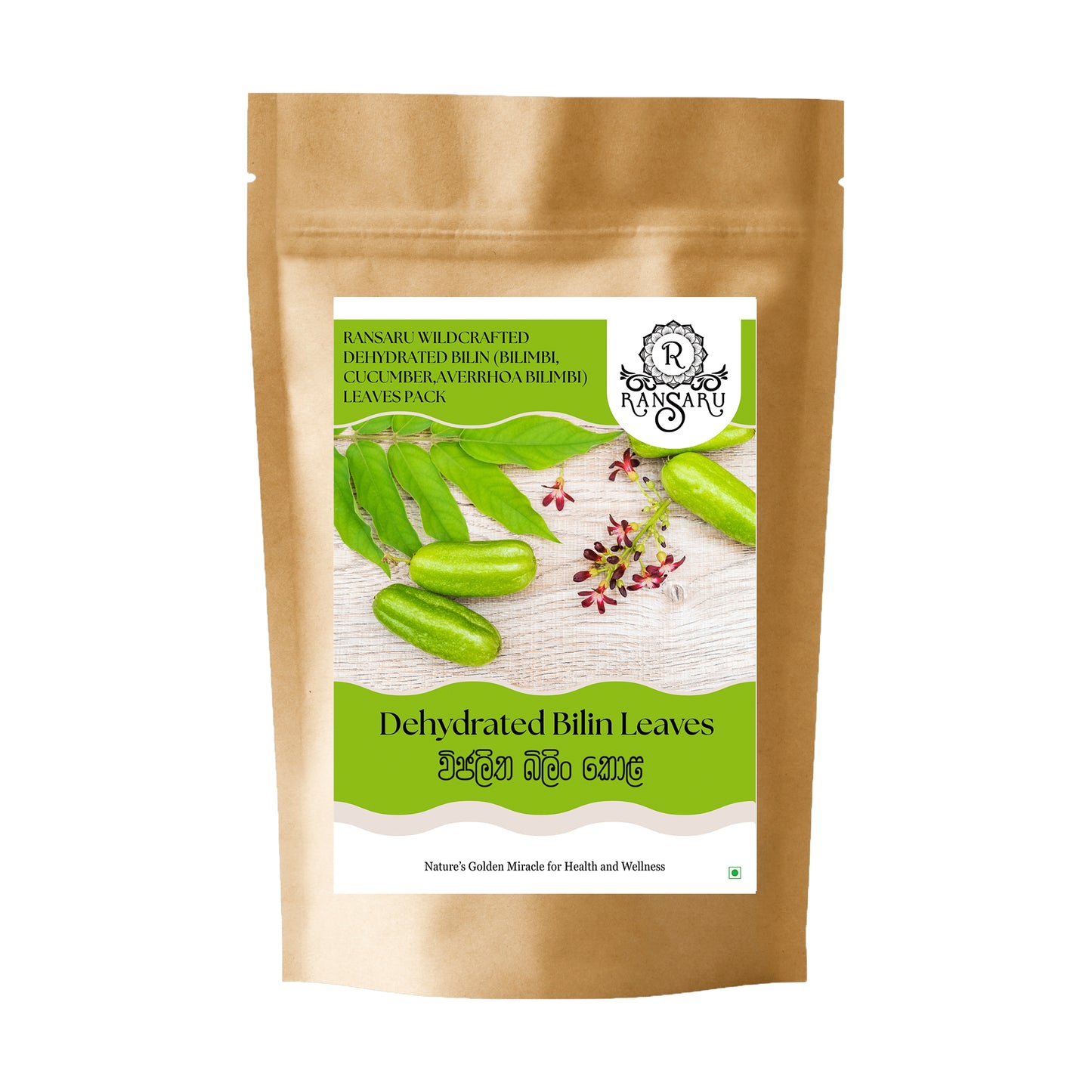 Ransaru Wildcrafted Dehydrated Bilin (Bilimbi, Gurke, Averrhoa Bilimbi) Blätterpackung