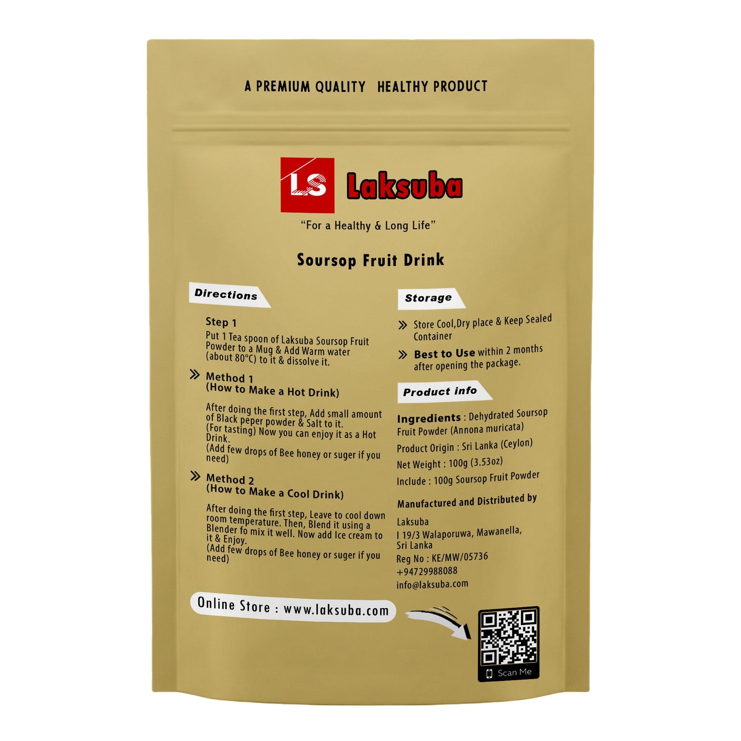 Laksuba Stachelannone Fruchtpulver (100 g)