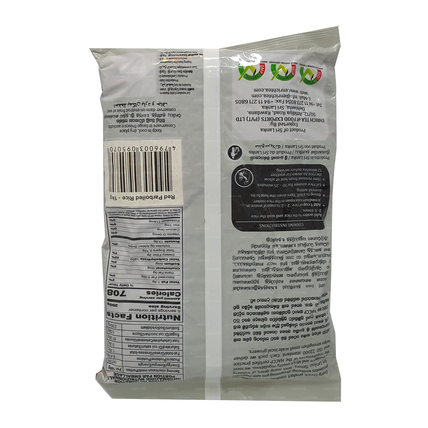 Enrich Roter Parboiled-Reis (1 kg)