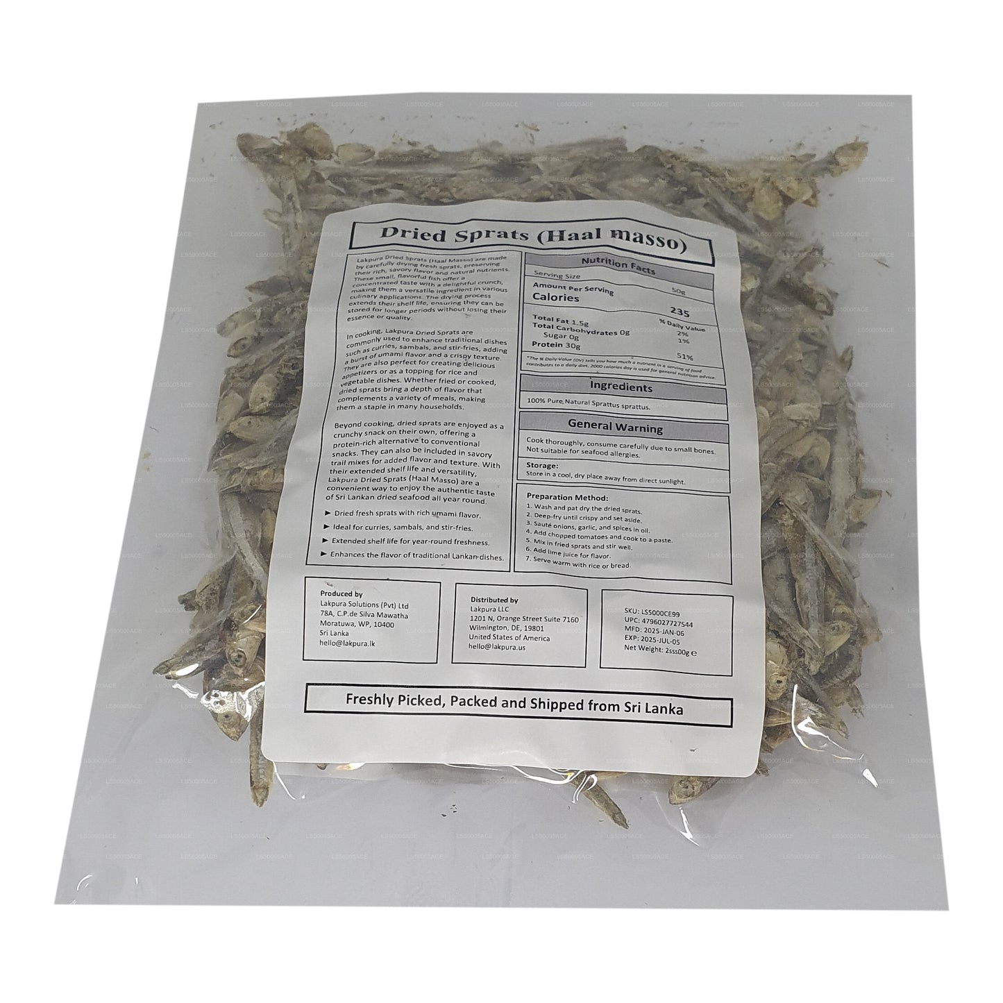 Lakpura getrocknete Sprotten (Haal Masso)