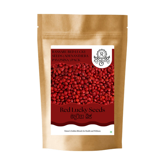 Ransaru Red Lucky Seeds (Adenanthera Pavonina) Packung