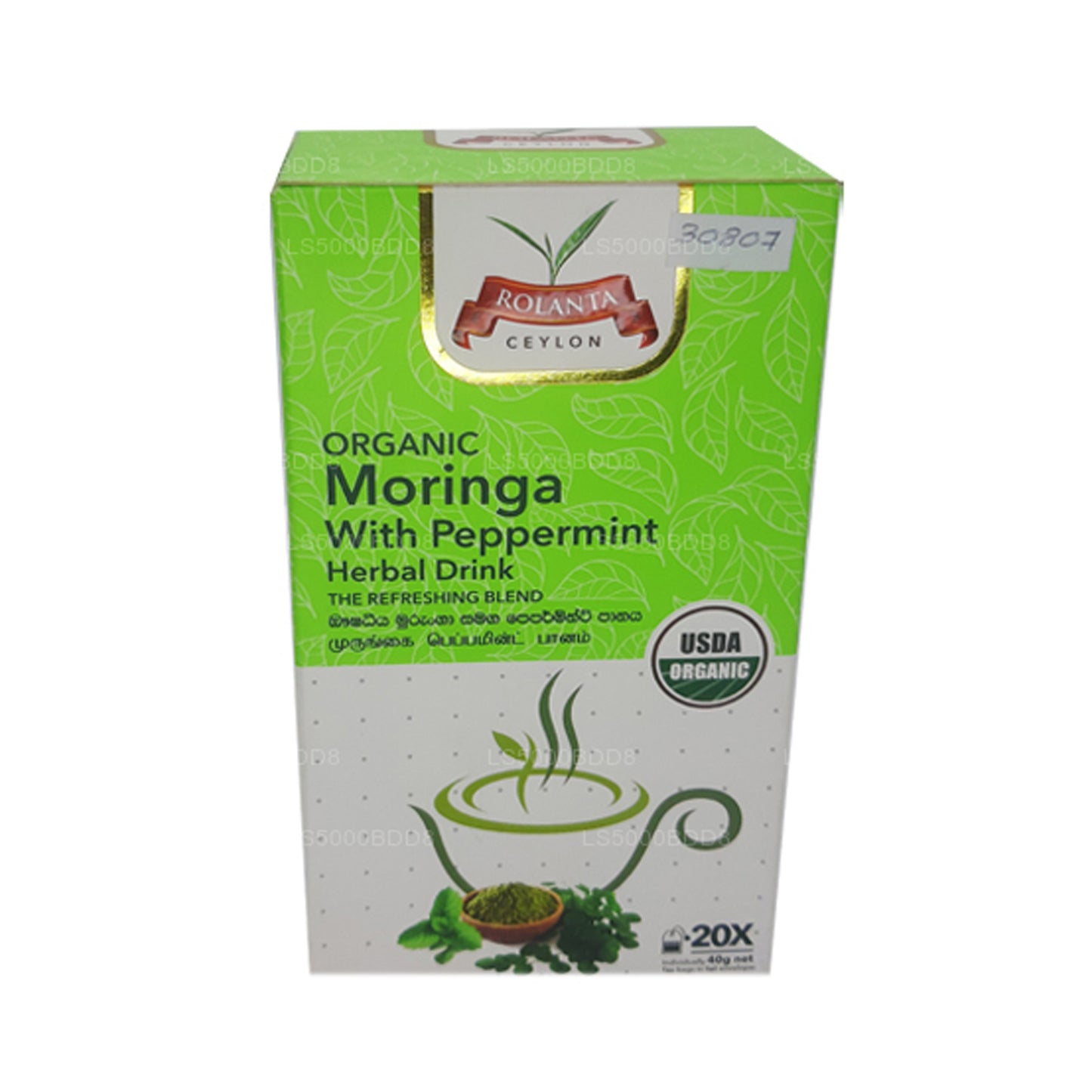 Rolanta Bio-Moringa mit Pfefferminz-Kräutergetränk (40 g), 25 Teebeutel