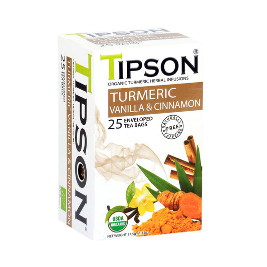 Tipson Kurkuma Vanille &amp; Zimt 25 umhüllte Teebeutel (37,5 g)