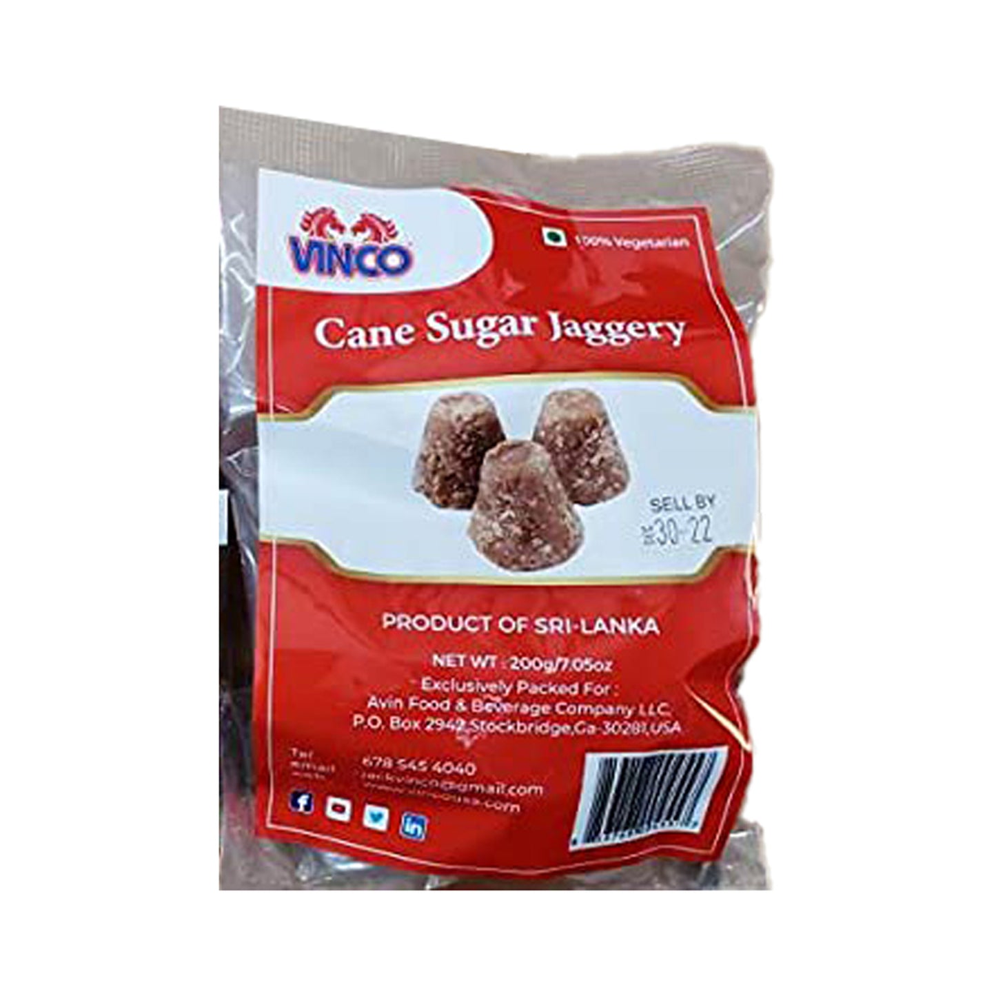 Vinco Ceylon Rohrzucker Jaggery (200g)