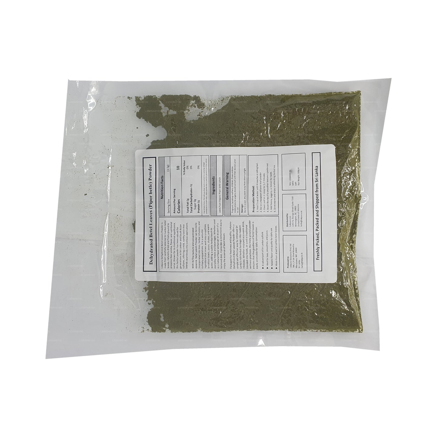 Lakpura Dehydriertes Betelblattpulver (100 g)