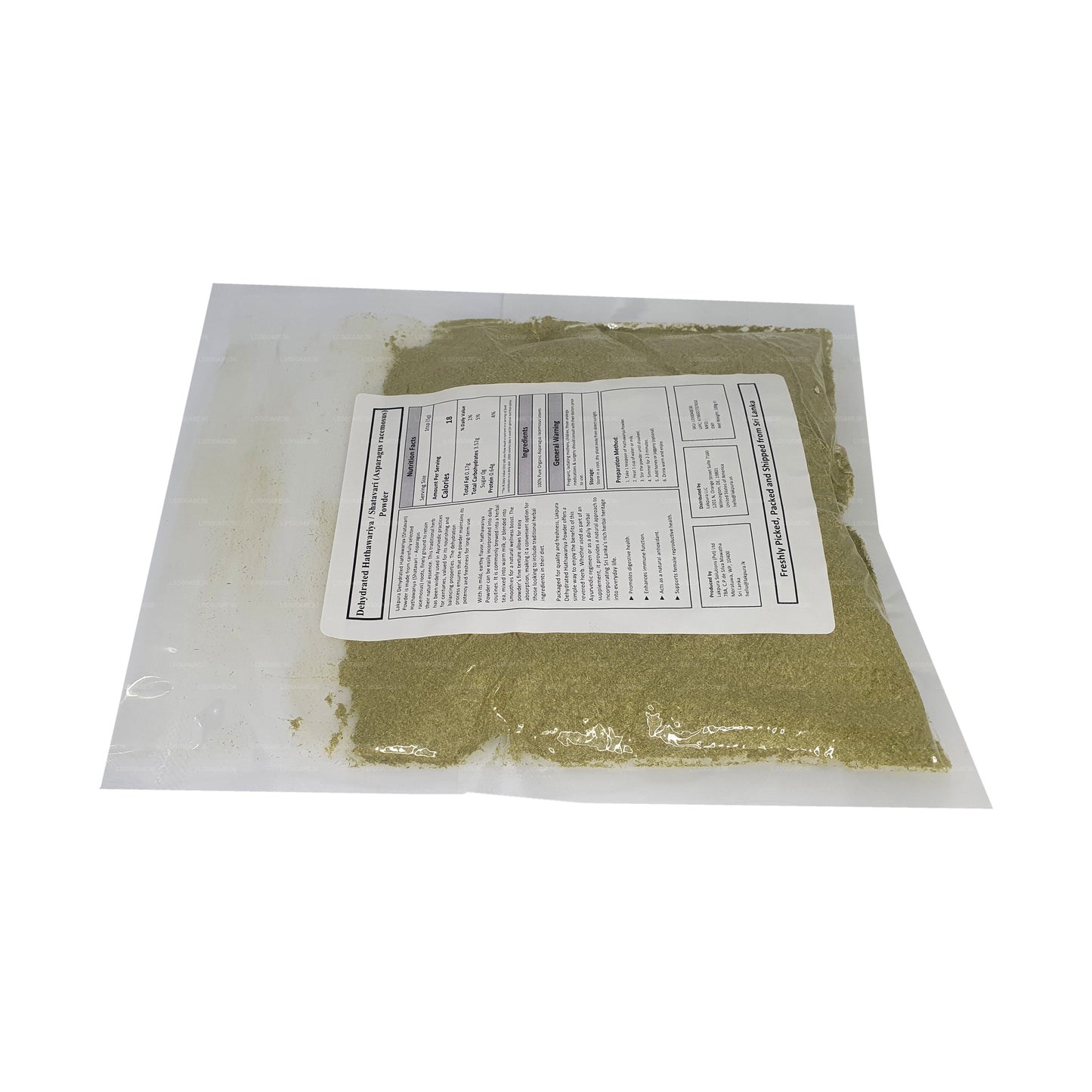 Lakpura Dehydriertes Hathawariya (Shatavari) -Pulver (100 g)