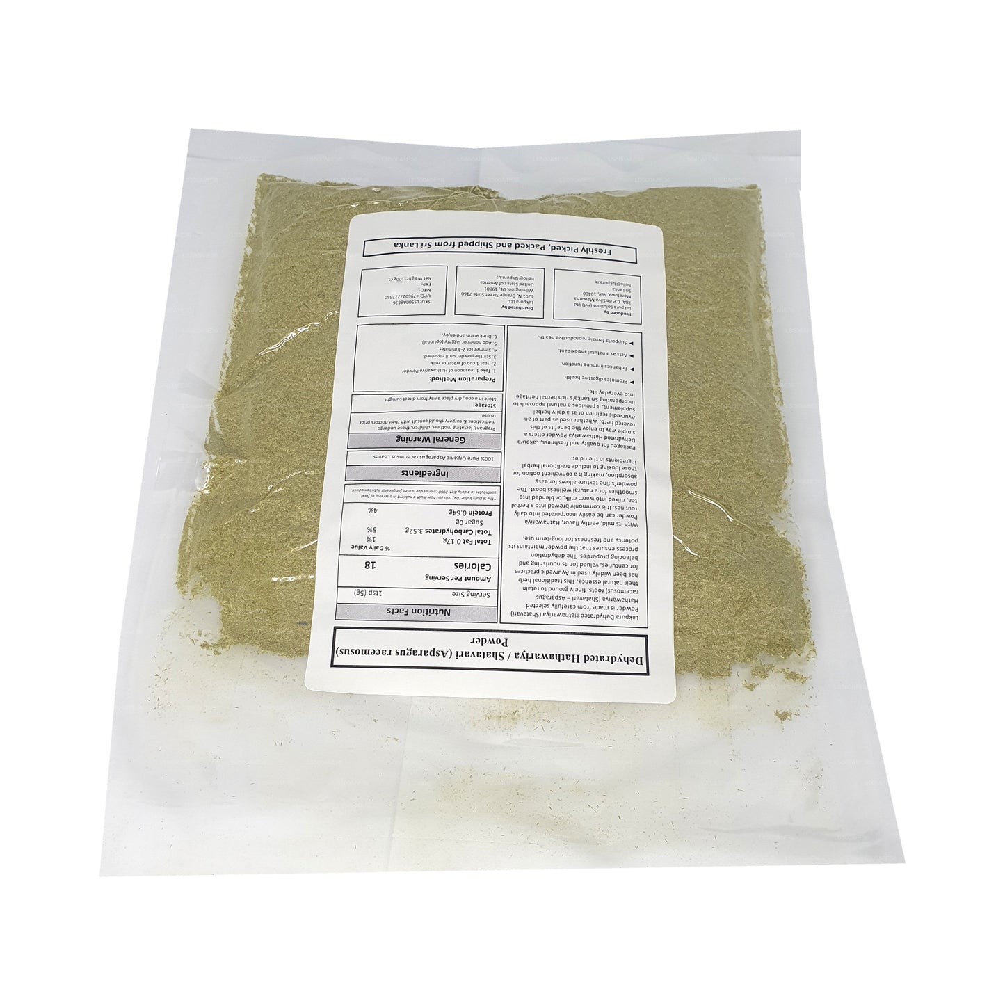 Lakpura Dehydriertes Hathawariya (Shatavari) -Pulver (100 g)
