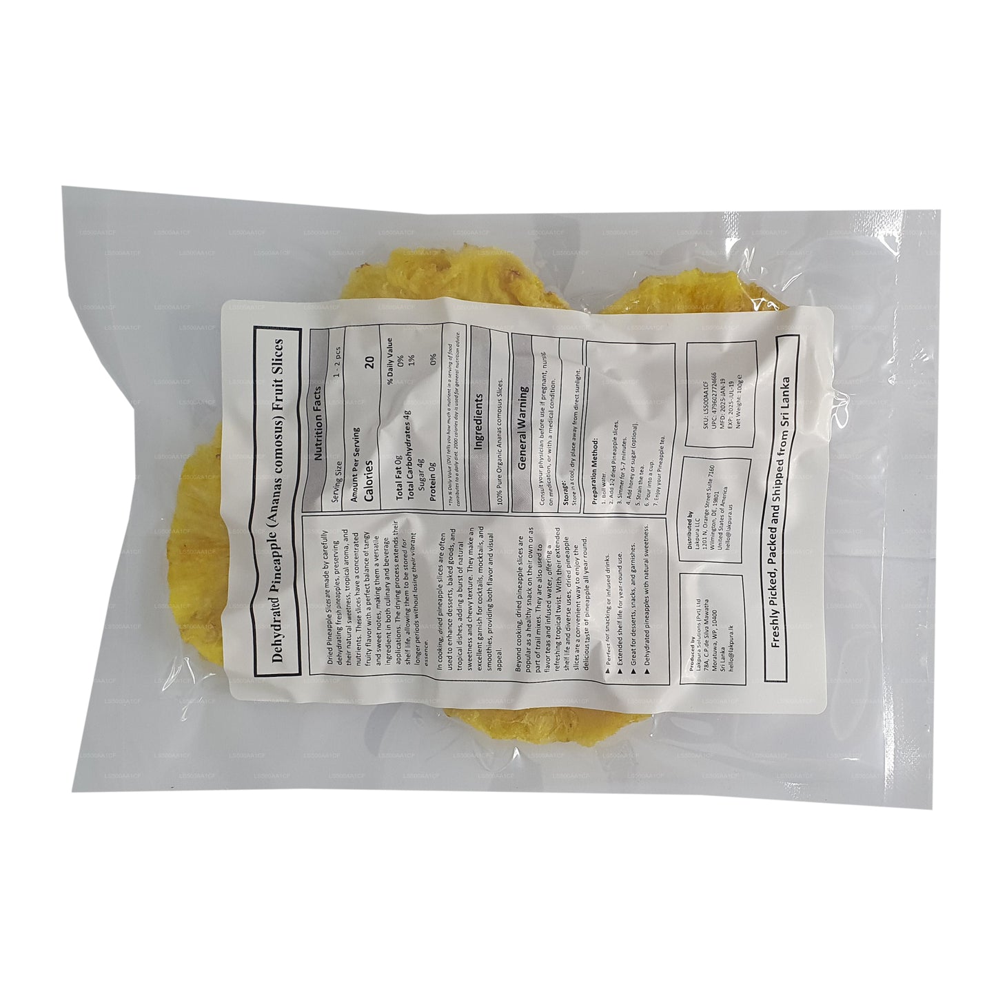 Lakpura Dehydrierte natürliche Ananas-Fruchtscheiben