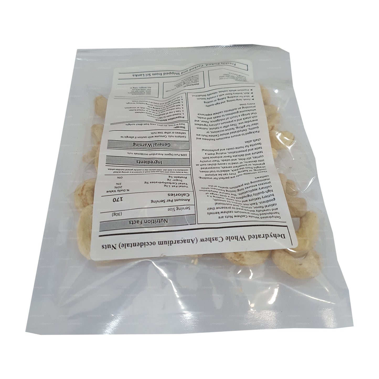 Lakpura dehydrierte ganze Cashewnüsse (100 g)