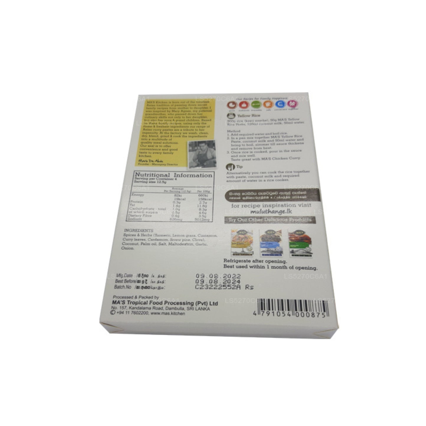 MA's Kitchen Bio-Gelbe Reispaste (50 g)